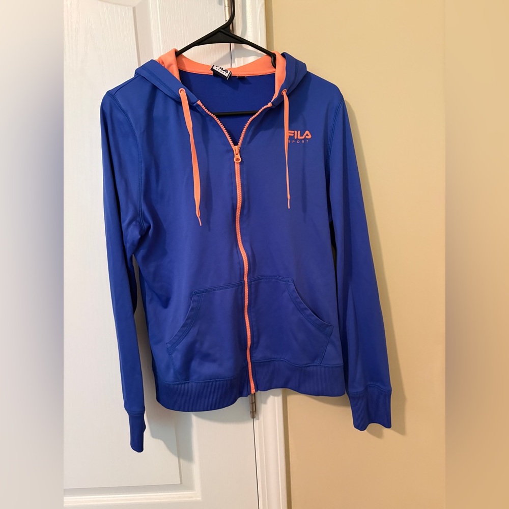 Fila Sport Women’s Blue and Orange Zip Hoodie